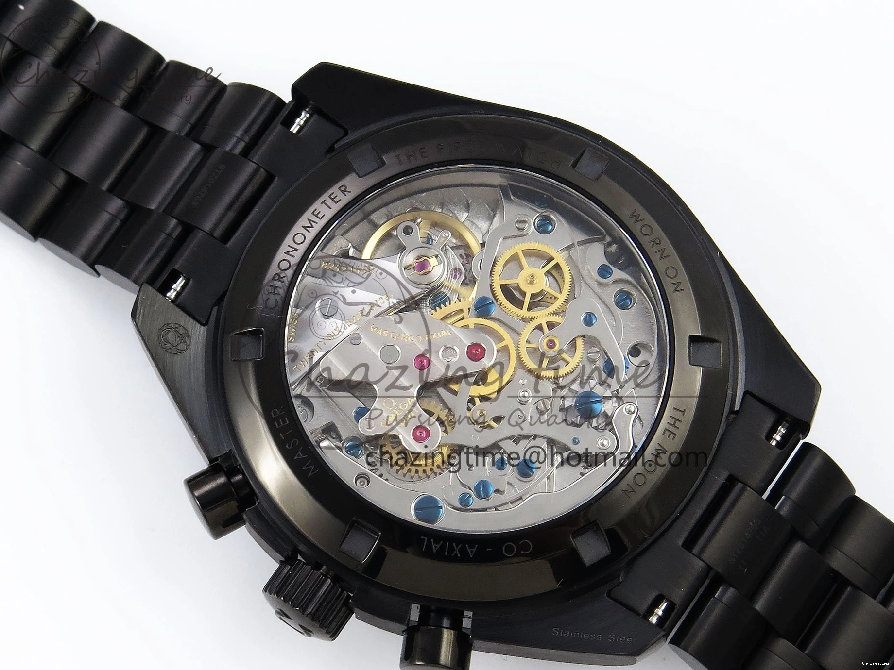 0515 Speedmaster Black Benom PVD Moon RMF Best Edition on PVD Bracelet Lemania HW WrinkleFree 7727